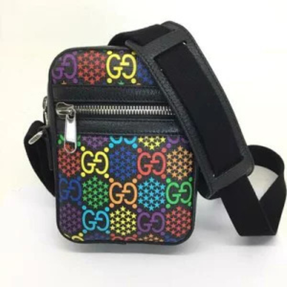 GUCCI GG Psychedelic Shoulder Bag Leather Multicolor
